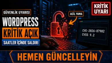 WordPress CVE-2026-87902 kritik güvenlik açığını simgeleyen kırık kilit görseli