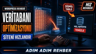 WordPress veritabanı optimizasyonu ile wp_options tablosunun temizlenmesini simgeleyen görsel