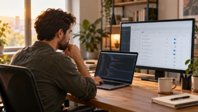Geliştirici, web uygulamasının yönetim panelindeki ayarları inceliyor