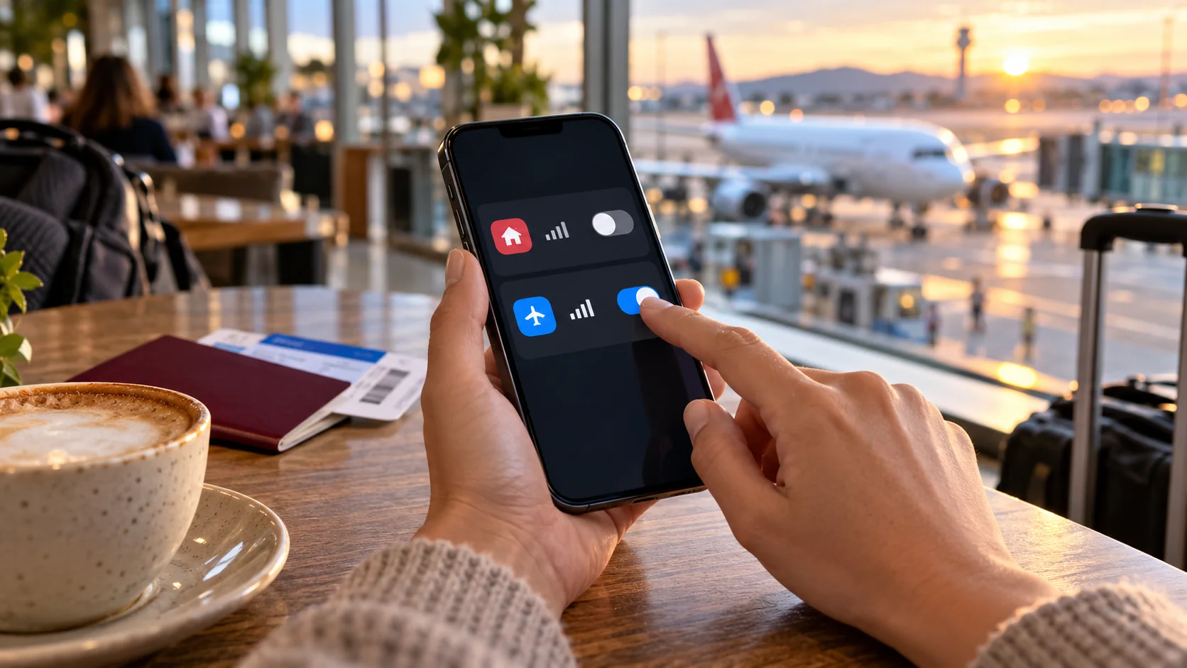 Seyahat sırasında telefonda iki mobil hat arasında geçiş ekranı