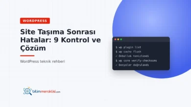 Site Taşıma Sonrası Hatalar: 9 Kontrol ve Çözüm